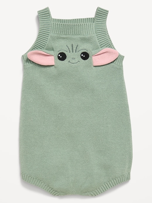 Image number 2 showing, Star Wars™ Grogu Sleeveless Sweater-Knit One-Piece Romper for Baby