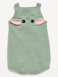 Image number 2 showing, Star Wars™ Grogu Sleeveless Sweater-Knit One-Piece Romper for Baby