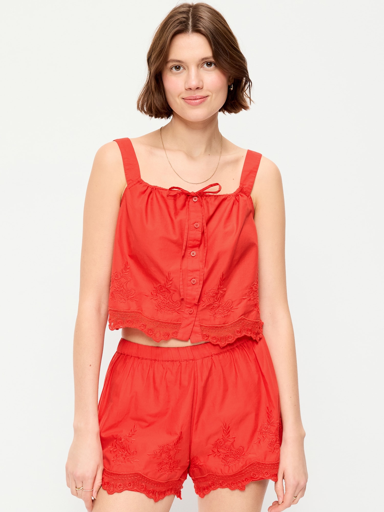 Tie-Front Cami Tank Top