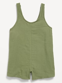 Image number 2 showing, Sleeveless Tie-Strap Double-Weave Romper for Girls