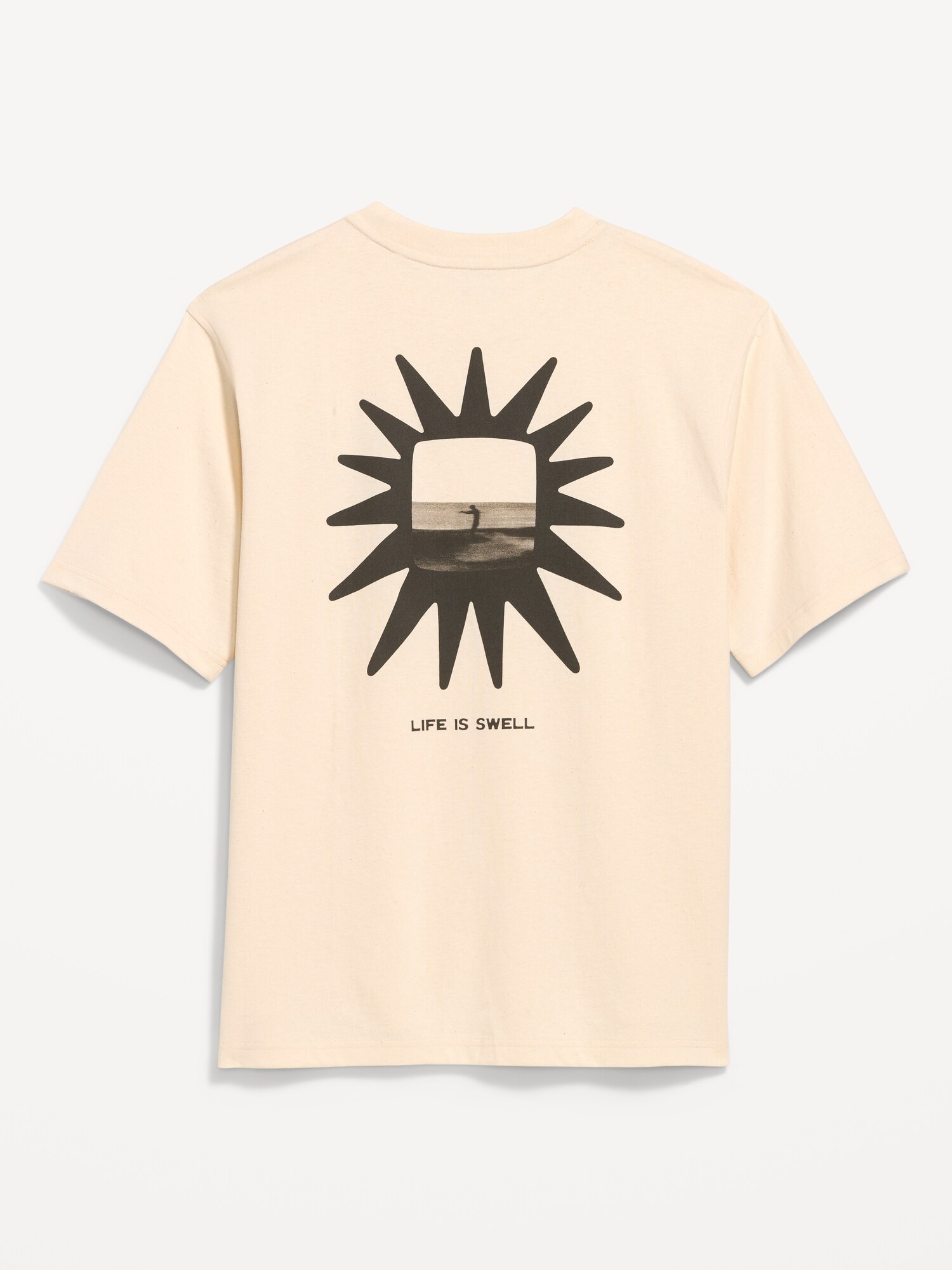 Мужская футболка Old Navy Heavyweight Graphic, цвет: Натуральный белый — фото 5