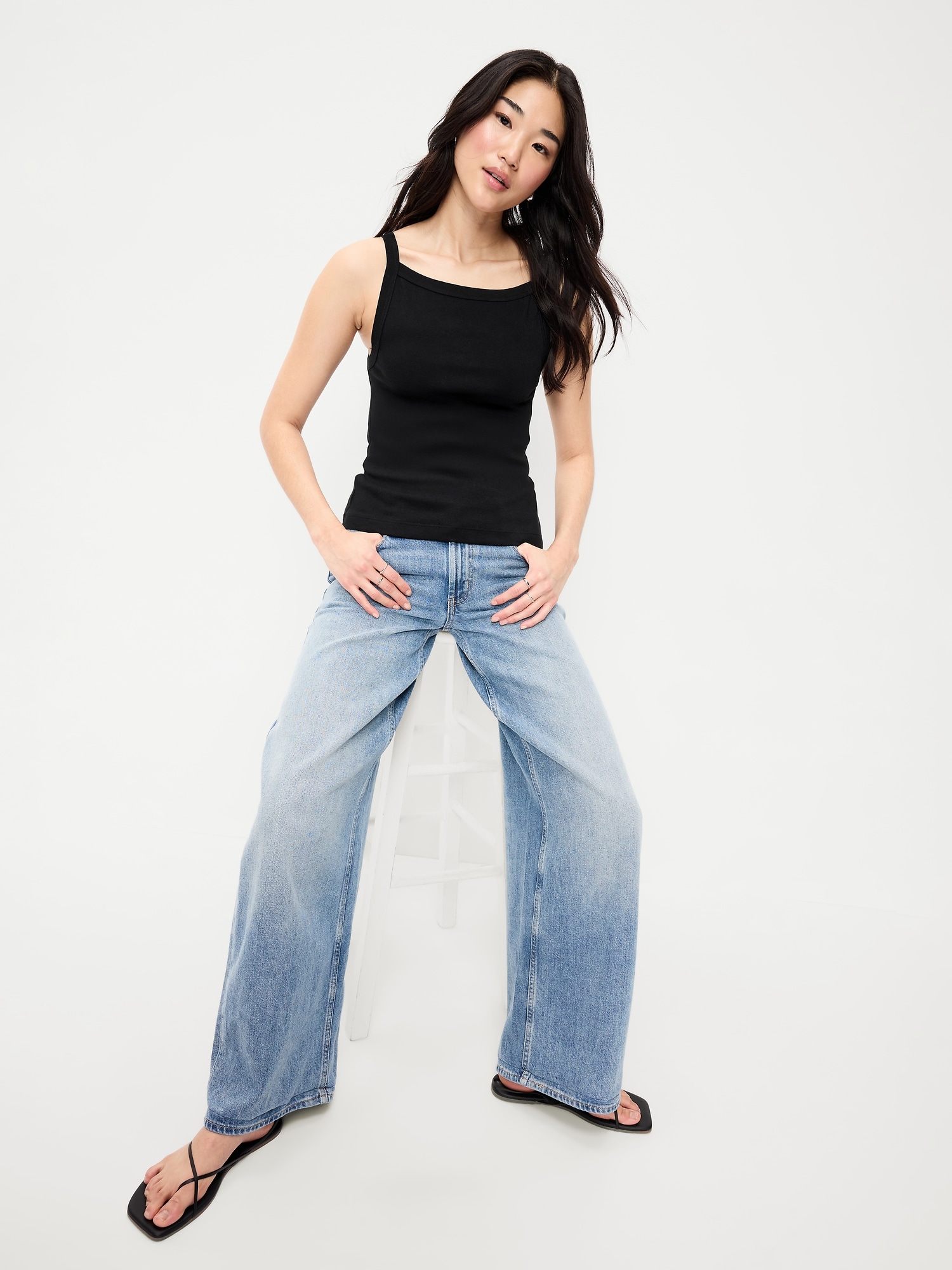 Snug Apron-Neck Tank Top
