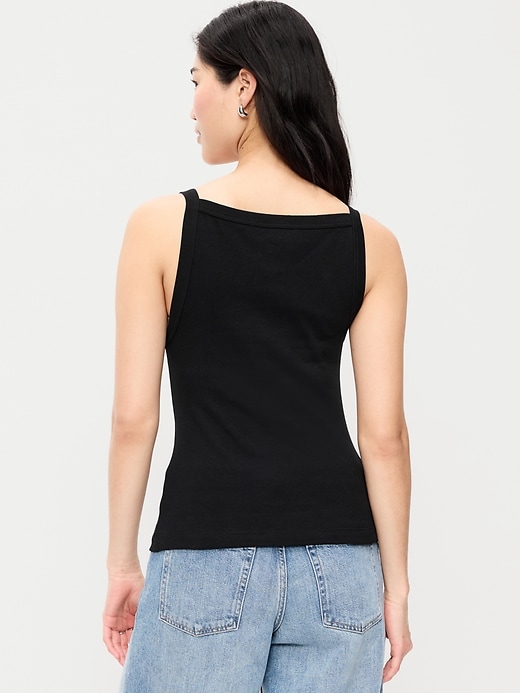 Image number 2 showing, Fitted Sleeveless Apron Tank Top