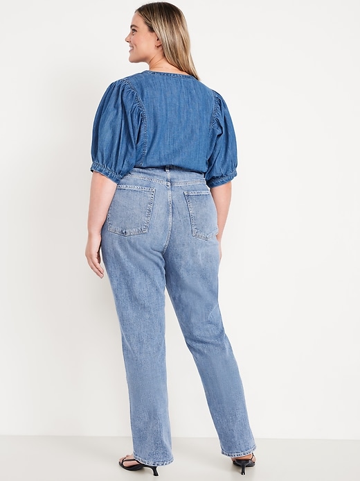 Image number 10 showing, Extra High-Waisted Straight Jeans