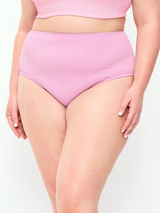 Image number 7 showing, High-Waisted Ribbed Bikini Swim Bottoms