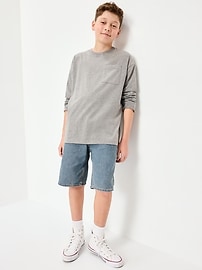 Image number 3 showing, Below Knee Super Baggy Utility Jean Shorts for Boys