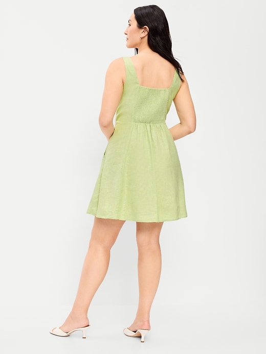 Image number 3 showing, Fit & Flare Linen Mini Dress