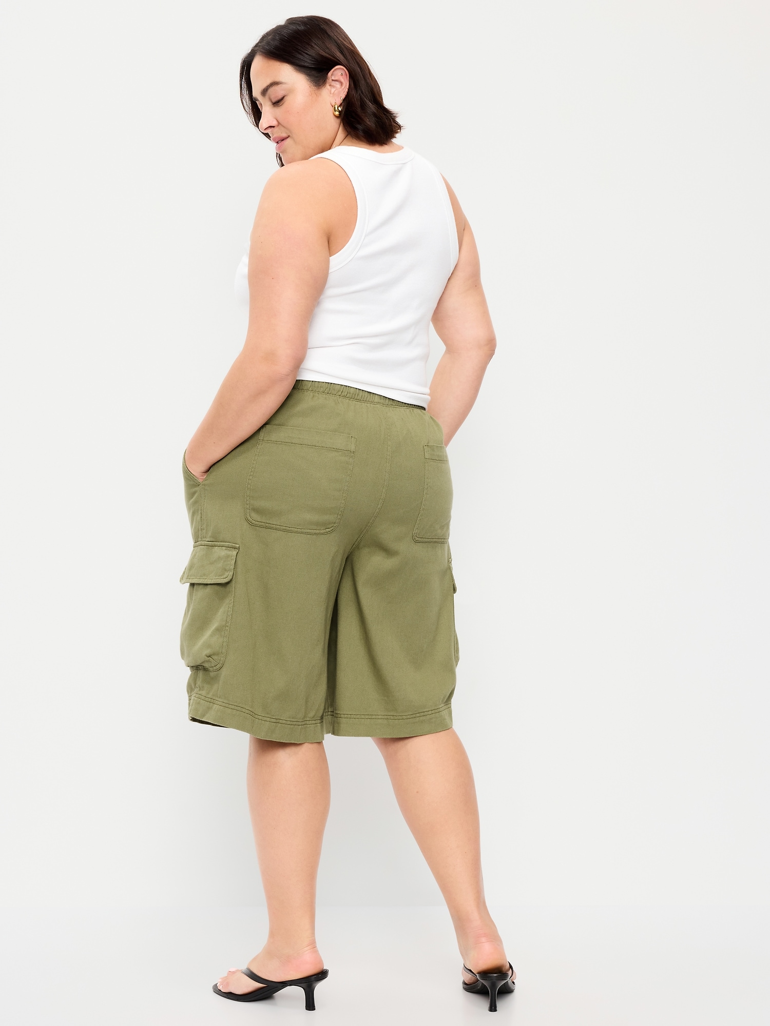 Mid-Rise Bermuda Cargo Shorts