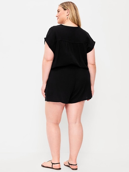 Image number 8 showing, High-Waisted Crinkle Gauze Shorts