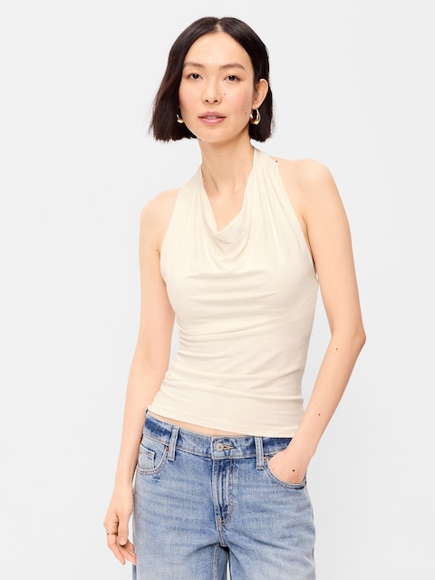 Cowl-Neck Halter Top