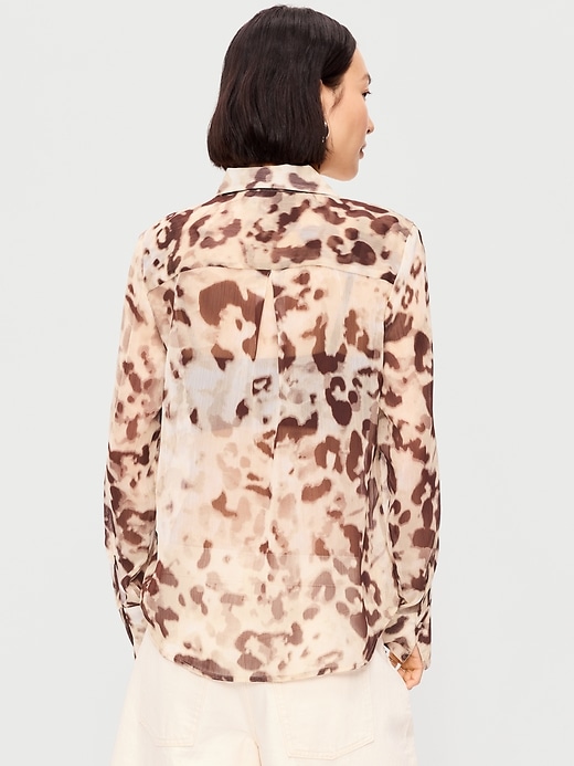 Image number 2 showing, Chiffon Button-Down Shirt