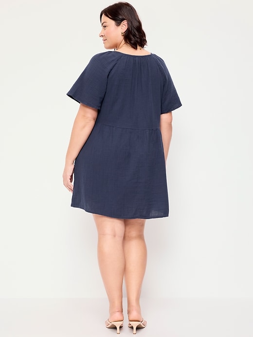 Image number 8 showing, Crinkle Gauze Flutter-Sleeve Mini Swing Dress