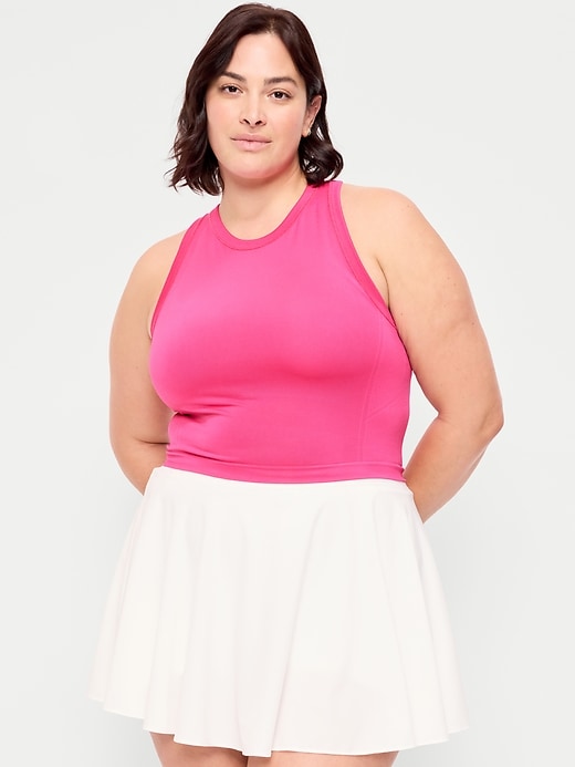 Image number 4 showing, Seamless Fitted High-Neck Crop Top