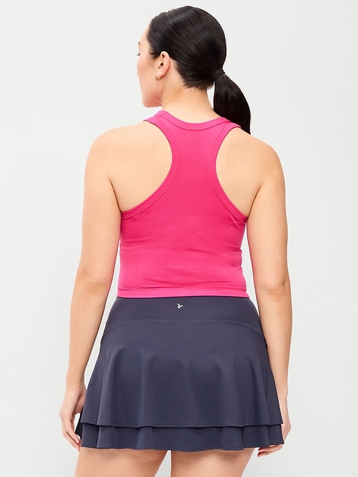 Image number 3 showing, Seamless Fitted High-Neck Crop Top