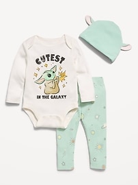Image number 2 showing, Star Wars™ Grogu Bodysuit, Leggings & Beanie 3-Piece for Baby