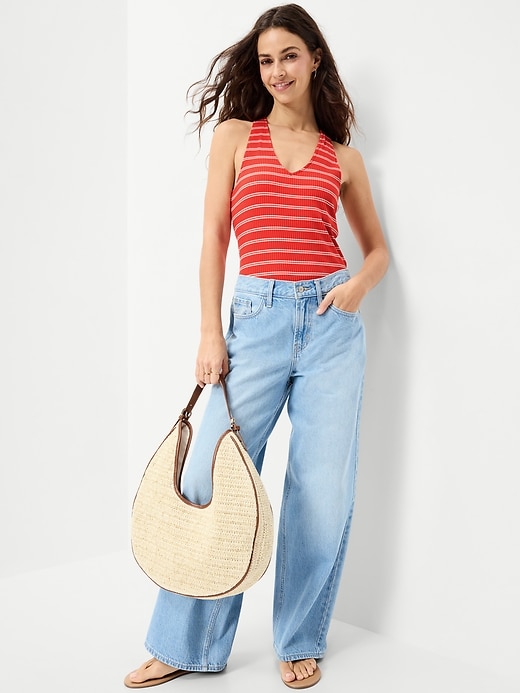 Image number 3 showing, Sleeveless Ribbed Loop-Back Tank Top