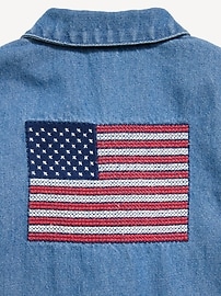 Image number 4 showing, Collared Denim One-Piece Romper for Baby