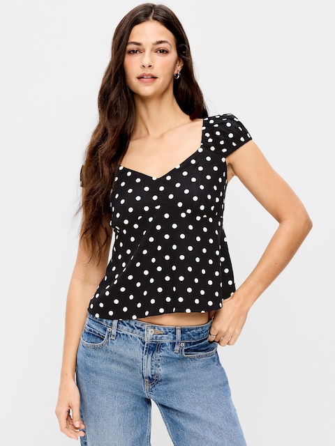 Fitted Cap-Sleeve Top