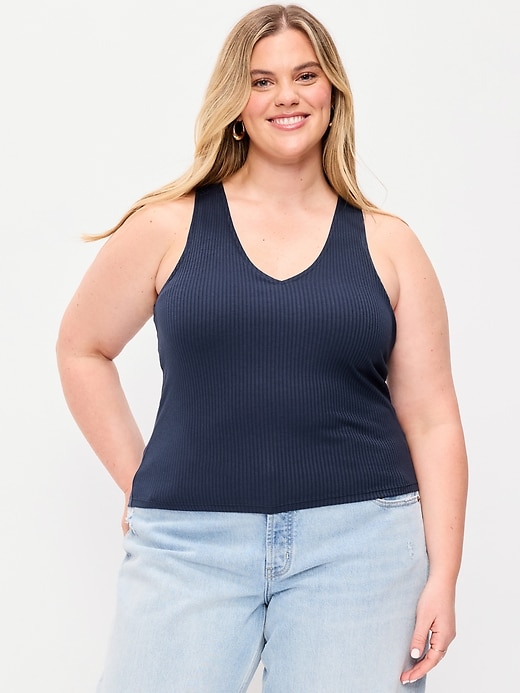 Image number 8 showing, Sleeveless Ribbed Loop-Back Tank Top