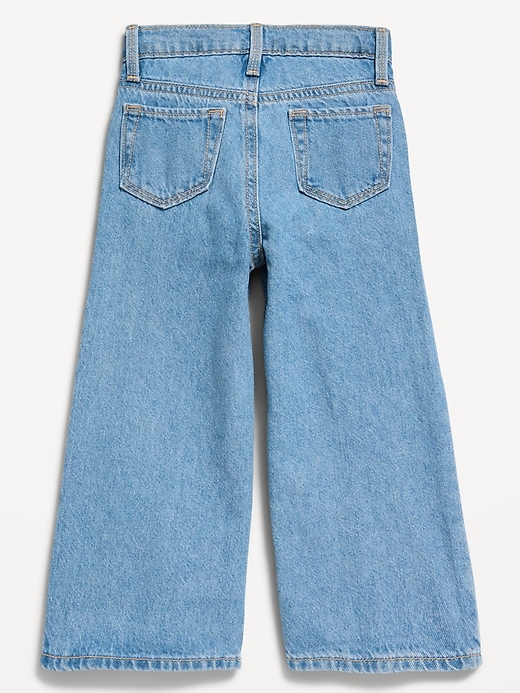 Image number 4 showing, Baggy Embroidered Wide-Leg Jeans for Toddler Girls