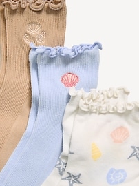 Image number 2 showing, Ruffled Crew Sock 3-Pack for Women