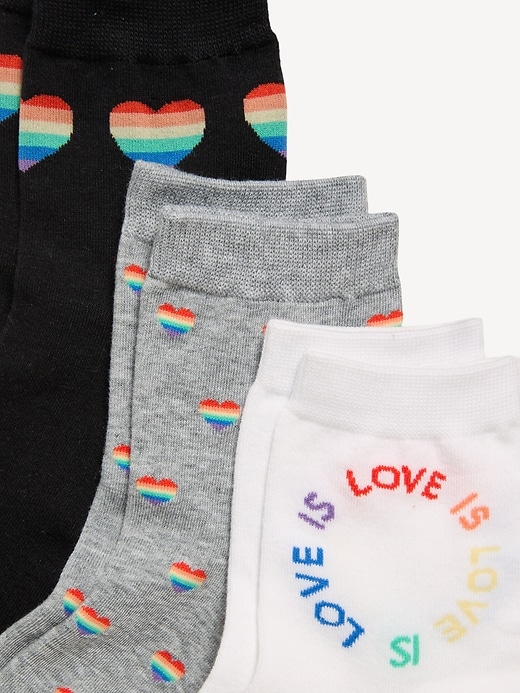 Image number 2 showing, Novelty Quarter Crew Socks 3-Pack for Women