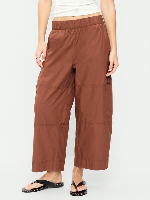 Image number 2 showing, Mid-Rise Pull-On Cropped Utility Pants