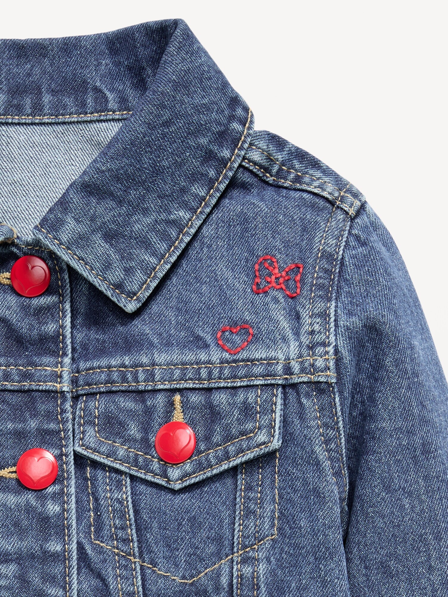 Куртка Old Navy x Disney Minnie Mouse Cropped Trucker Jean Jacket для девочек-малышей — фото 4