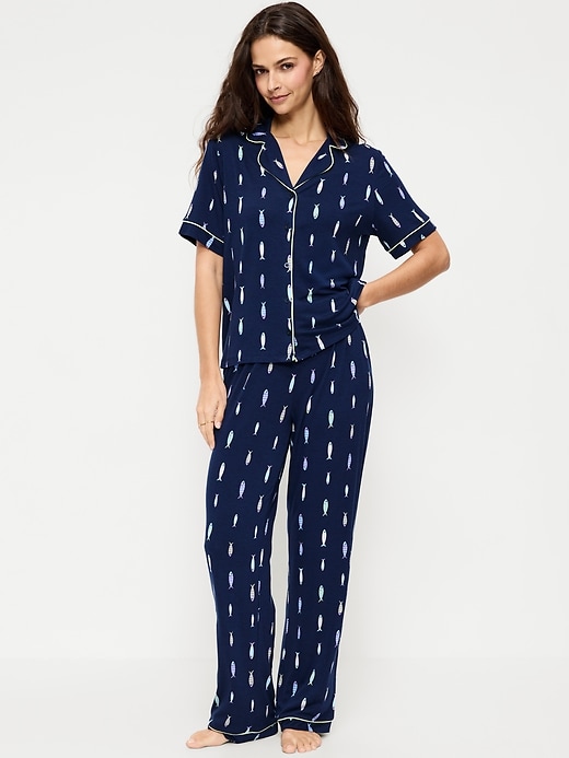 Image number 1 showing, Sunday Sleep Knit Jersey Pant Set