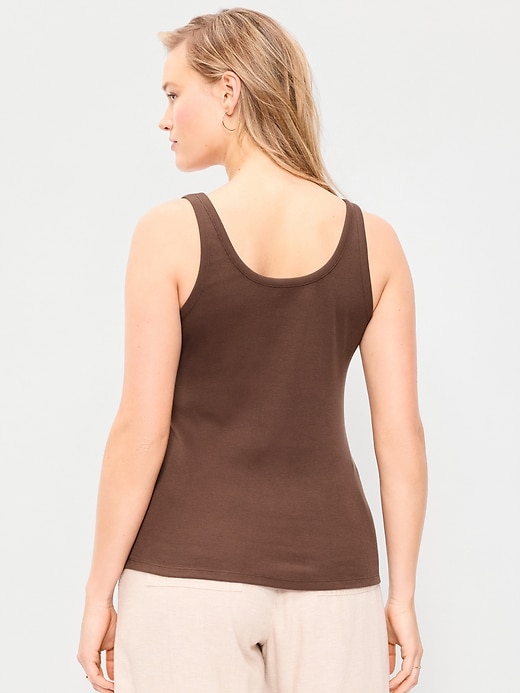 Image number 6 showing, First-Layer Ribbed Scoop-Neck Tank Top
