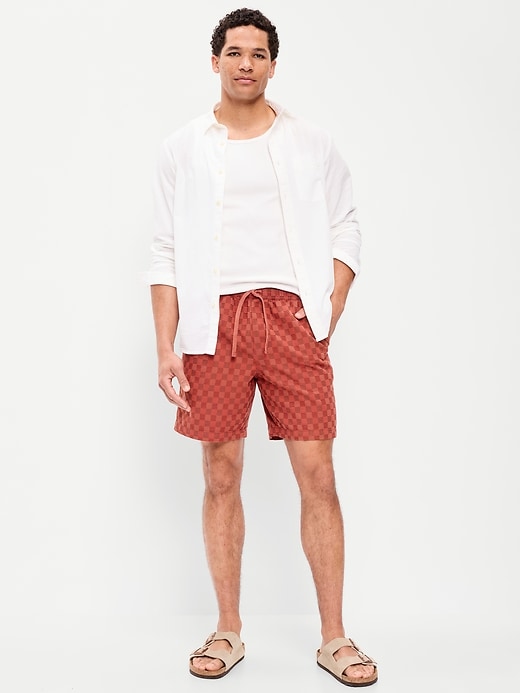 Image number 1 showing, Textured-Knit Jogger Shorts -- 7-inch inseam