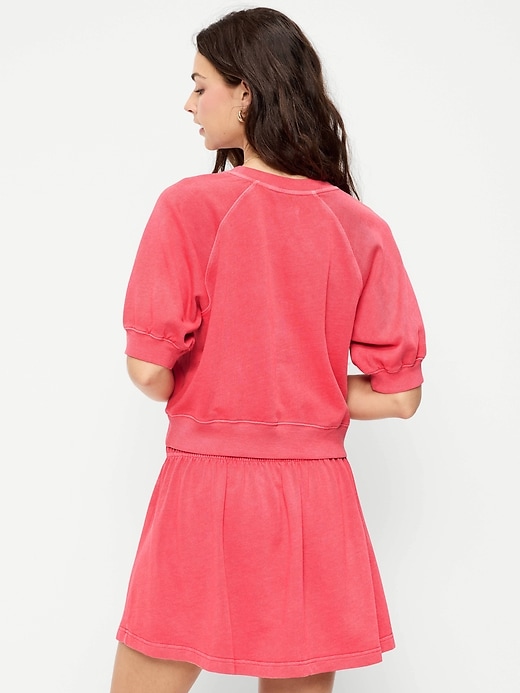 Image number 2 showing, Short-Sleeve Cropped Raglan Sweatshirt