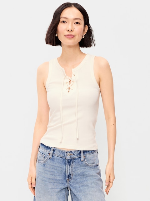 Lace-Up Tank Top