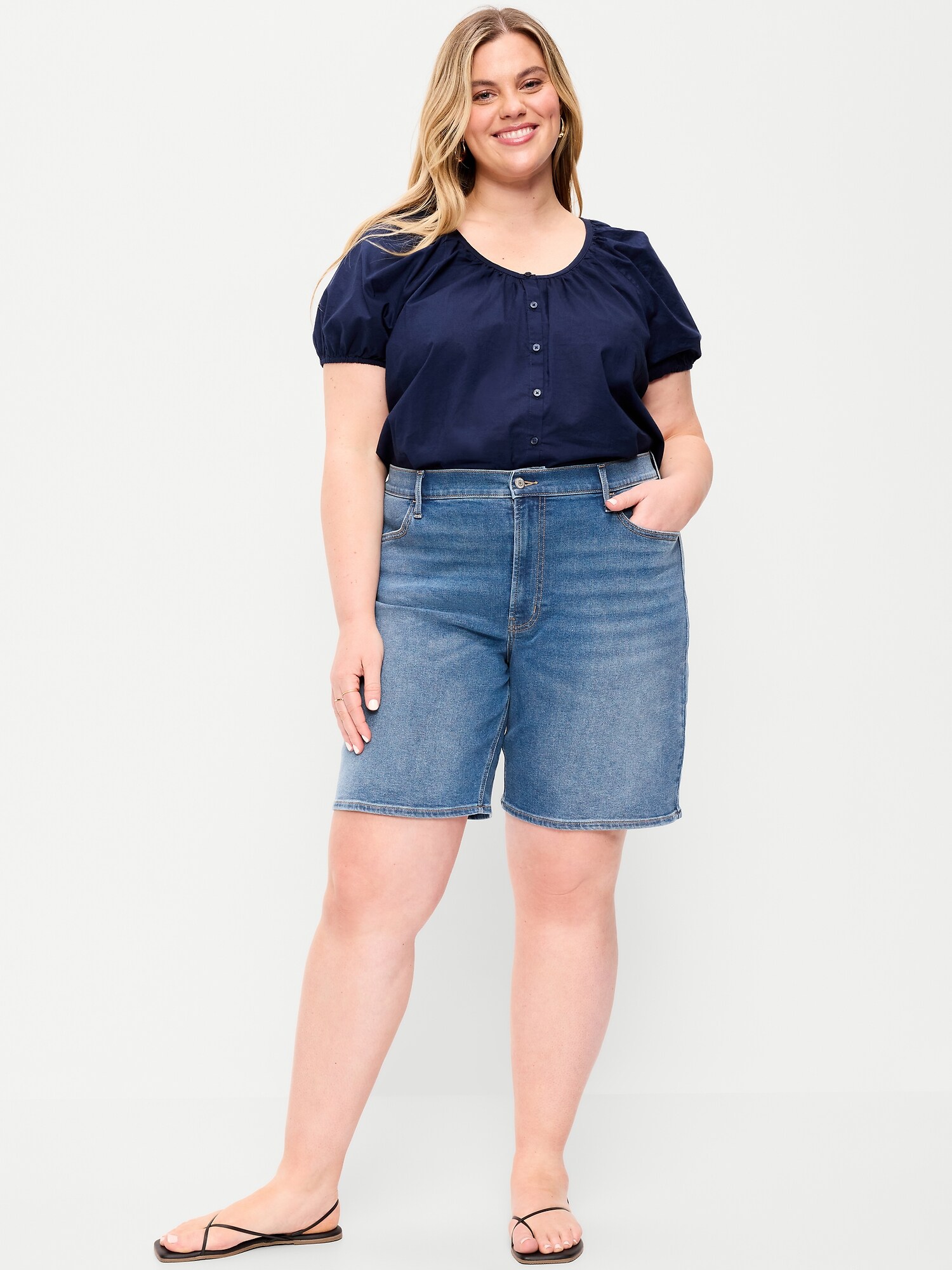 High-Waisted Wow Jean Shorts - 9-inch inseam