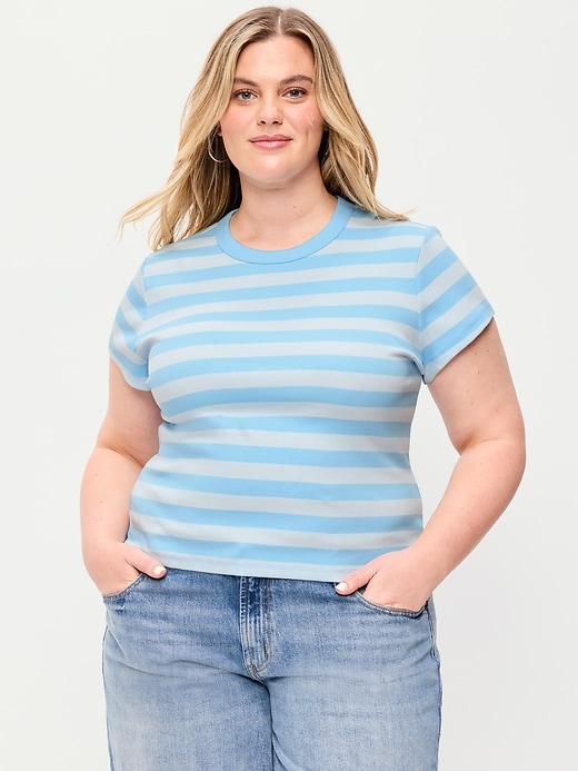 Image number 5 showing, Snug Crew-Neck Ribbed T-Shirt