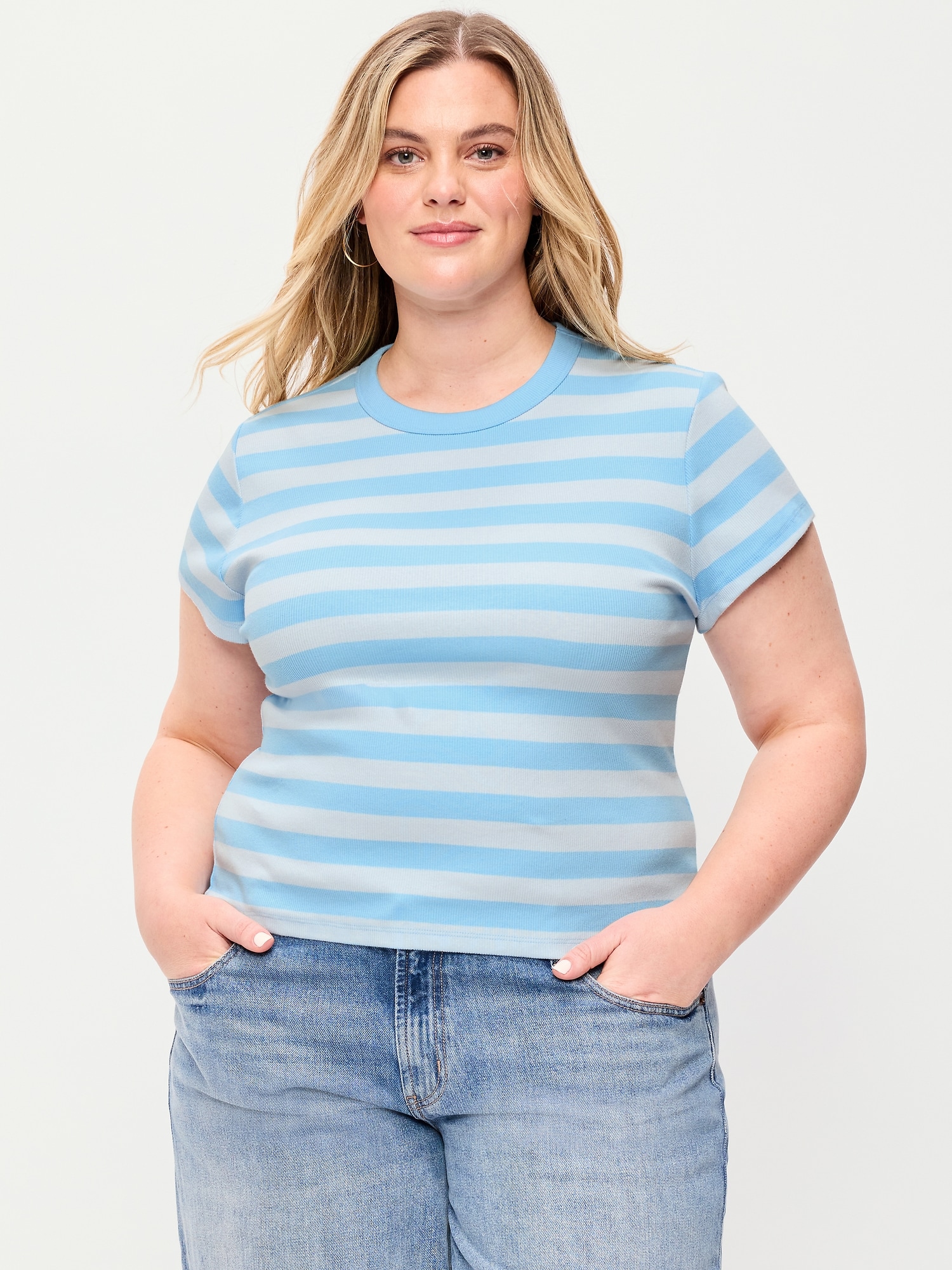 Snug Crew-Neck Ribbed T-Shirt