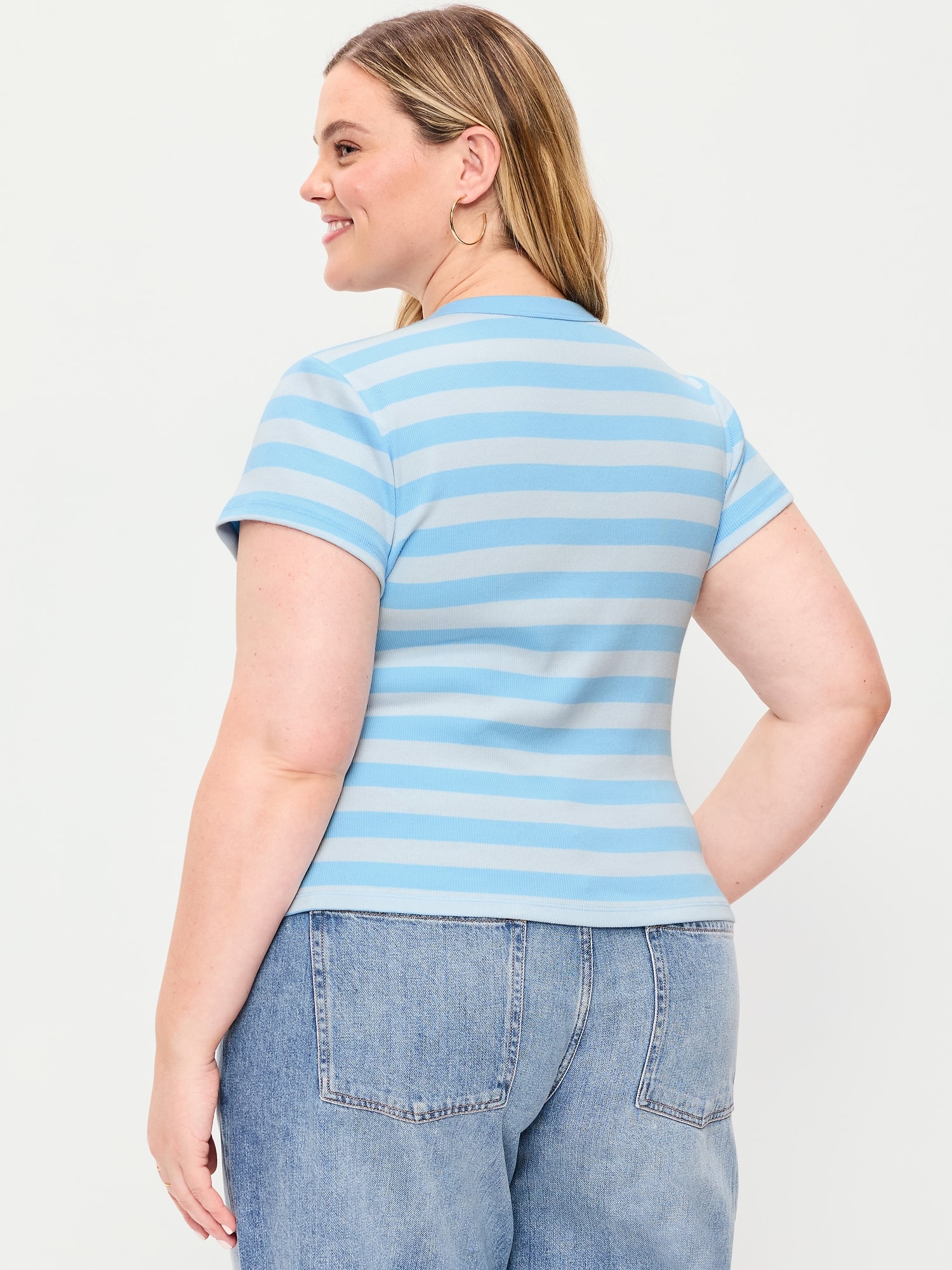 Snug Crew-Neck Ribbed T-Shirt