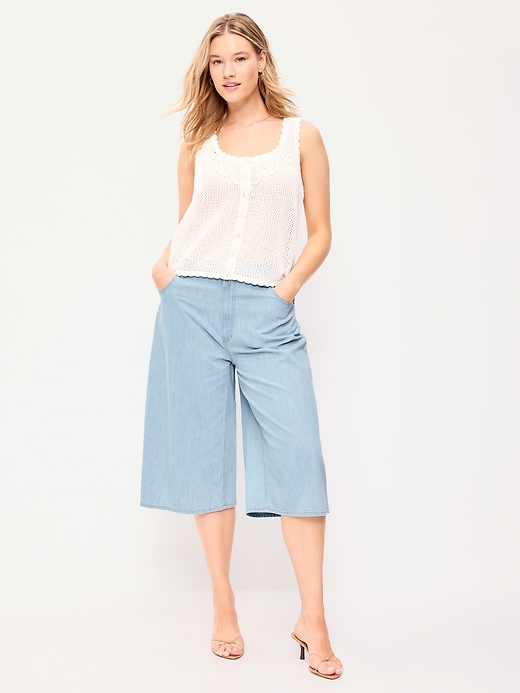 Image number 5 showing, Mid-Rise Loose Culotte Jeans