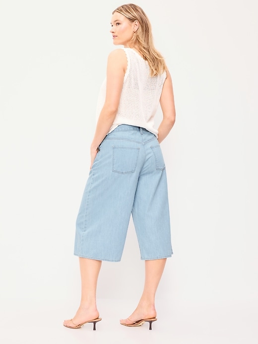 Image number 6 showing, Mid-Rise Loose Culotte Jeans