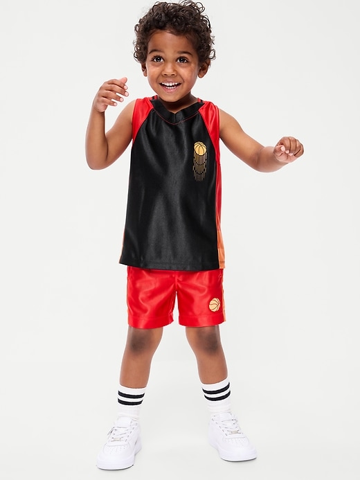 Image number 1 showing, Oversized Graphic Basketball Tank Top for Toddler Boys