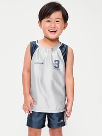 Image number 1 showing, Oversized Graphic Basketball Tank Top for Toddler Boys