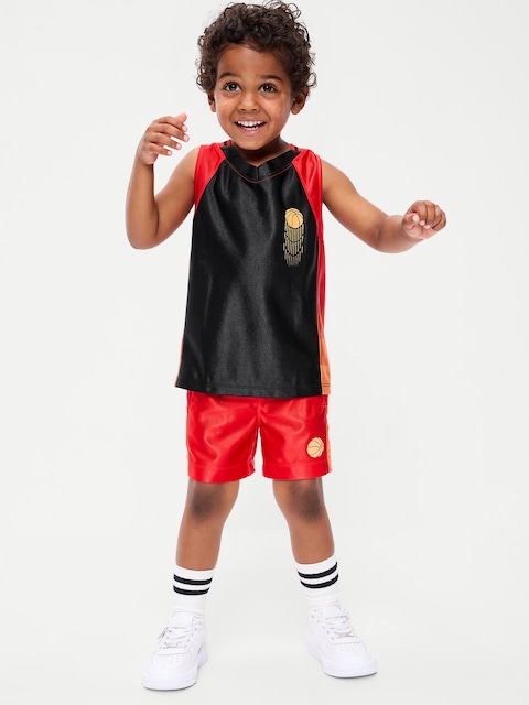 Oversized Graphic Basketball Tank Top for Toddler Boys