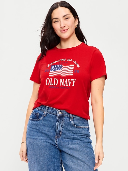Image number 6 showing, Crew-Neck Flag Graphic T-Shirt