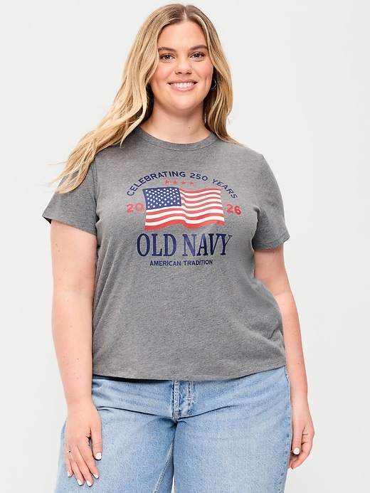 Image number 8 showing, Crew-Neck Flag Graphic T-Shirt