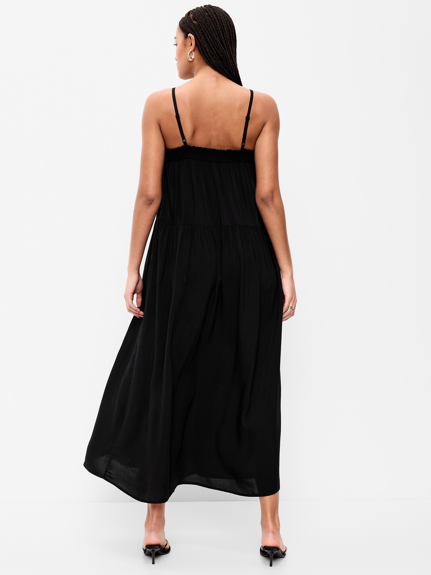 Женское платье Old Navy Airy Smocked Maxi, цвет: Чёрный — фото 2