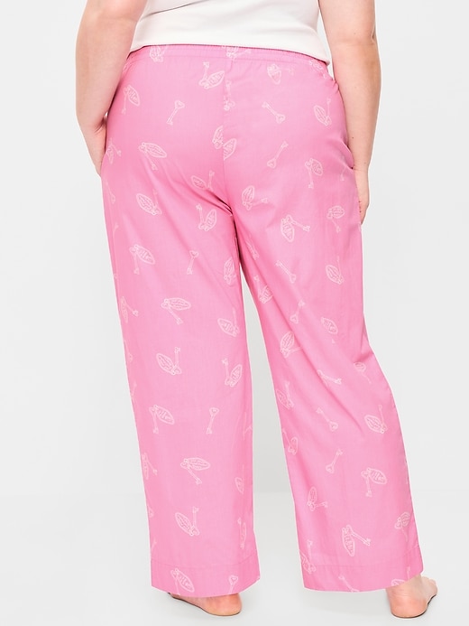 Image number 7 showing, High-Waisted Poplin Pajama Pant