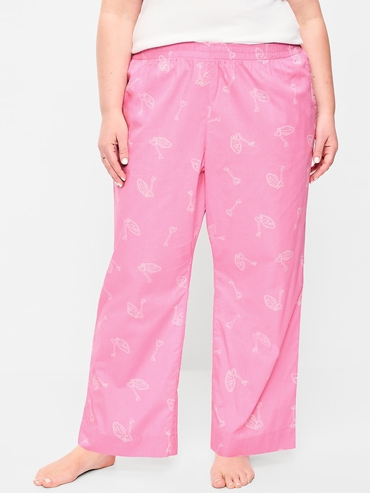 Image number 6 showing, High-Waisted Poplin Pajama Pant