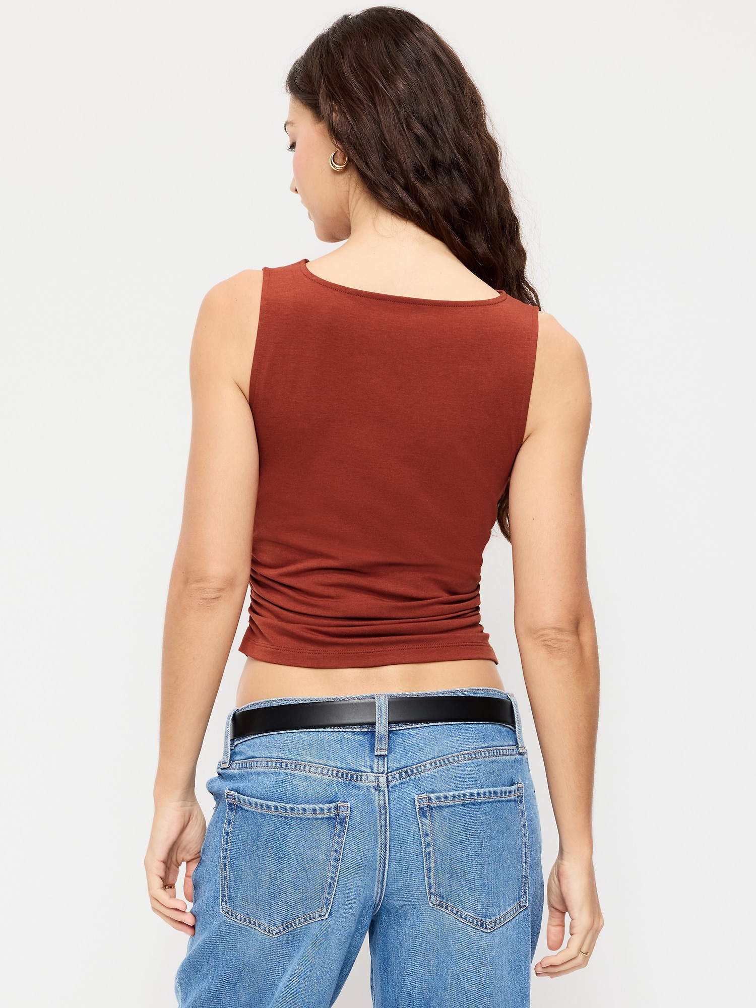 Asymmetrical Side-Cinch Tank Top