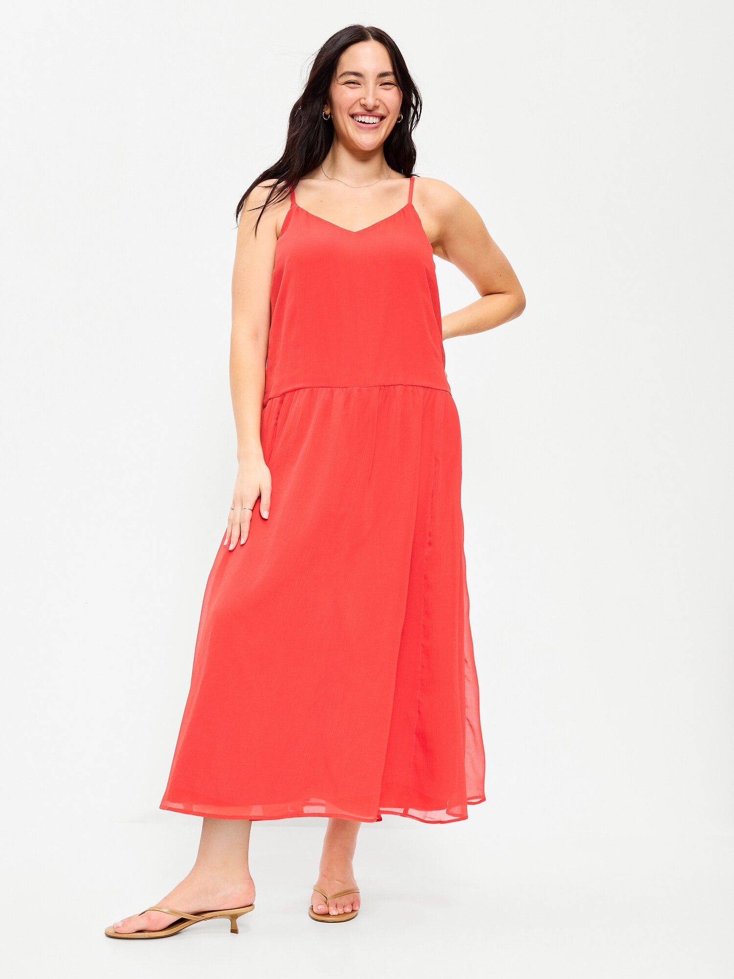 Женское платье Old Navy Chiffon Drop-Waist Maxi, цвет: Оранжевый — фото 6