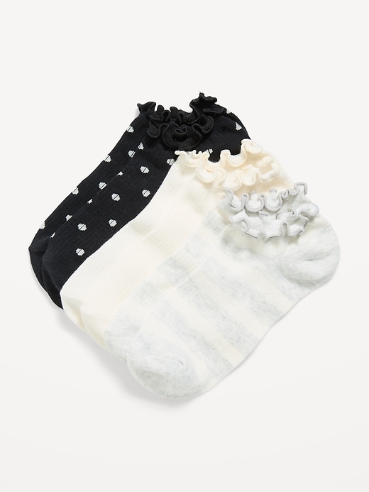 Image number 1 showing, Lettuce-Edge Ankle Socks 3-Pack for Women